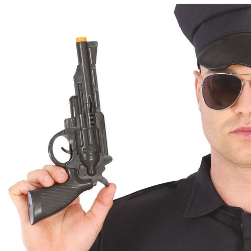 Revolver Factice Plastique Noir 27cm
