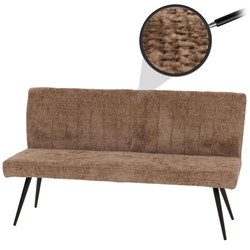 Banquette Hwc-K16, Banquette De Salle À Manger Banquette Rembourrée, Dossier Tissu/Textile Chenille Métal 160cm   Brun