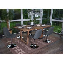 6x Chaise De Salle À Manger Cascina, Fauteuil Pitovante, Chrome   Tissu Gris Clair