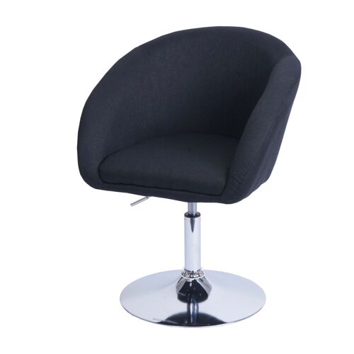Chaise de salle à manger HWC-F19, chaise de cuisine chaise pivotante fauteuil lounge, pivotante réglable en hauteur   tissu/textile anthracite