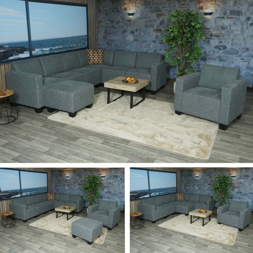 Modular Sofa-System Ensemble De Canapés Lyon 6-2, Tissu/Textile   Gris