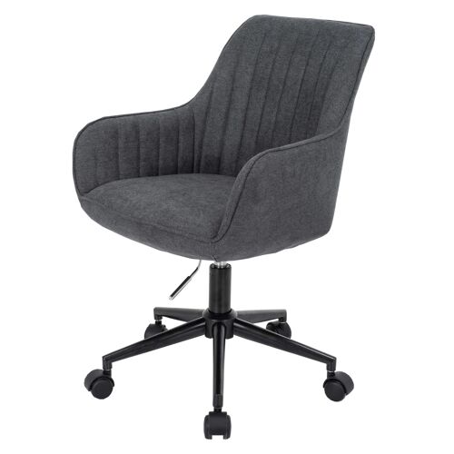 Chaise de bureau HWC-J62, chaise pivotante chaise de bureau tissu/textile   anthracite