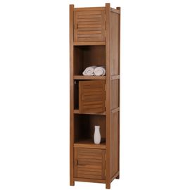 Étagère Haute En Teck Hwc-M87, Armoire De Salle De Bain Étagère De Salle De Bain, Teck De Qualité B-Grade (Bois De C?ur, 20-30 Ans), 181x40cm