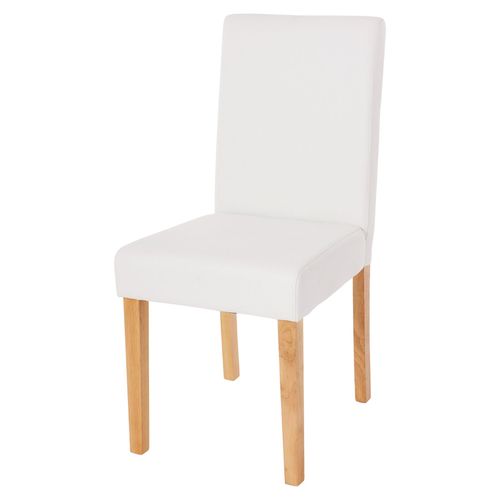 Chaise De Salle À Manger Littau, Chaise De Cuisine, Similicuir   Blanc Mat, Pieds Clairs