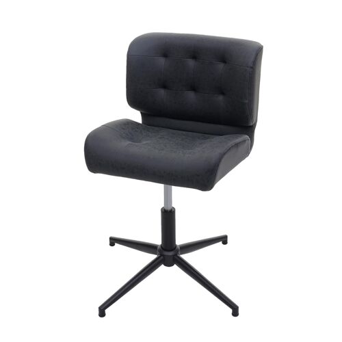 Chaise de bureau HWC-H42, pivotante, réglable en hauteur   similicuir vintage gris foncé, pied noir