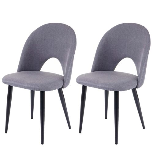 2x chaises de salle à manger HWC-D73, fauteuil, tissu   gris foncé