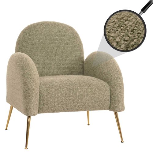 Fauteuil Lounge Hwc-N69, Fauteuil Cocktail, Rétro Nosagfederung Tissu/Textile Chenille Certifié Mvg   Vert Clair