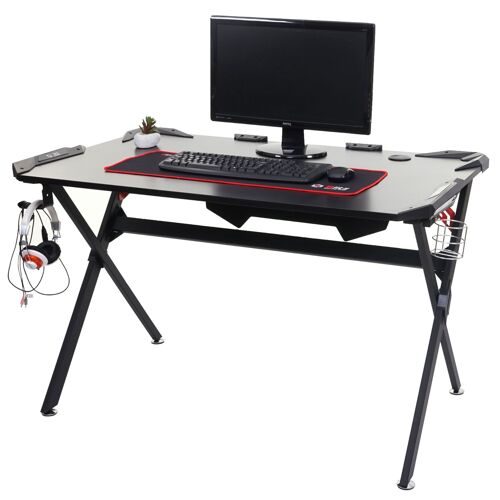 Bureau HWC-F11, table d'ordinateur, bureau de jeunesse, jeu en ligne, 120x75cm noir
