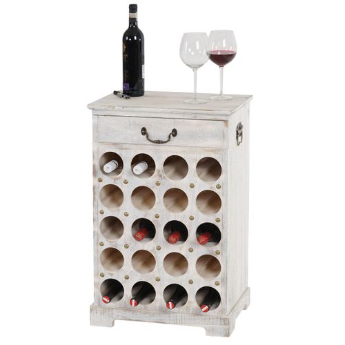 Etagère À Vin Lucan Pour 20 Bouteilles / 76x48x31cm / Style Shabby Chic   Blanc