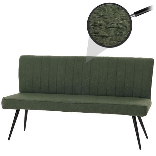 Banquette Hwc-K16, Banquette De Salle À Manger Banquette Rembourrée, Dossier Tissu/Textile Bouclé Métal 160cm   Vert