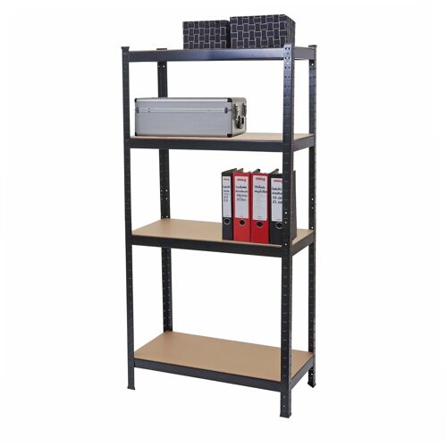 Étagère pour charges lourdes HWC-D67, étagère d'atelier, 160x80x40cm, chargement 320kg   noir