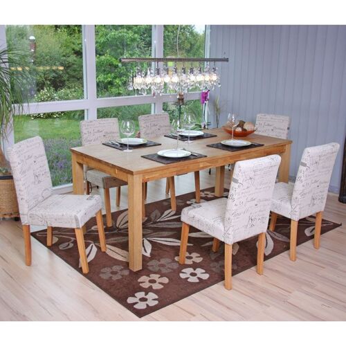 Lot De 6 Chaises De Séjour Littau   Tissu Words Fabric, Pieds Clairs