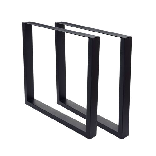 2x pied de table HWC-H33, pour table de salle à  manger Cadre de table de bureau, industriel 74x80cm   noir
