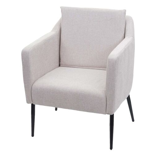 Fauteuil de salon HWC-H93a, fauteuil cocktail fauteuil relax fauteuil   Tissu/Textile crème-beige