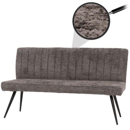 Banquette Hwc-K16, Banquette De Salle À Manger Banquette Rembourrée, Dossier Tissu/Textile Chenille Métal 160cm   Gris-Brun