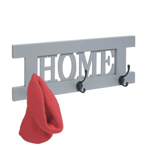 Portemanteau mural HWC-C60 Home, Portemanteau Panneau, Shabby-Look Vintage 55x21cm   gris-bleu