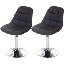 2x Chaise De Salle À Manger Cascina, Fauteuil Pitovante, Chrome   Similicuir Marron