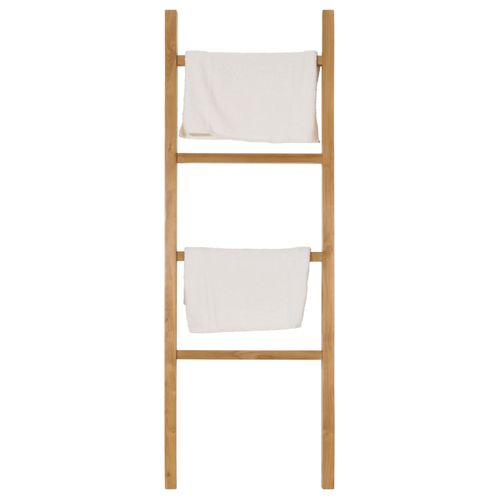 Porte-serviettes en teck HWC-M76, porte-serviettes, 4 barres, teck de qualité B-Grade (bois de cur, 20-30 ans) 161x57x5cm