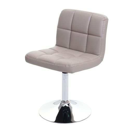 Chaise De Salle À Manger Kavala, Chaise De Cuisine, Pivotante Simili Cuir Taupe-Gris Base Chromée
