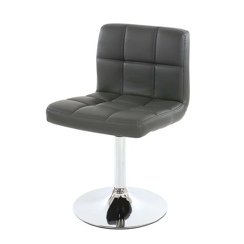 Chaise De Salle À Manger Kavala, Chaise De Cuisine, Pivotante Simili Cuir Gris Base Chromée