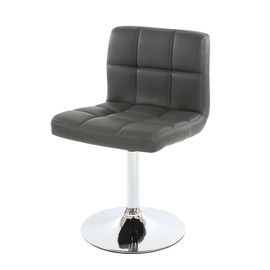 Chaise De Salle À Manger Kavala, Chaise De Cuisine, Pivotante Simili Cuir Gris Base Chromée