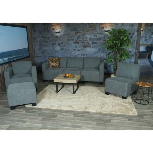 Modular Sofa-System Ensemble De Canapés Lyon 3-1-1-1, Tissu/Textile   Gris