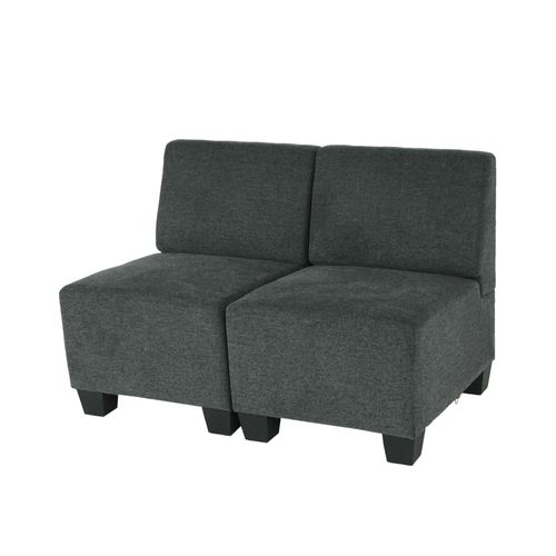 Modular Canapé 2 Places Canapé Lyon, Tissu/Textile   Gris Anthracite, Sans Accoudoirs