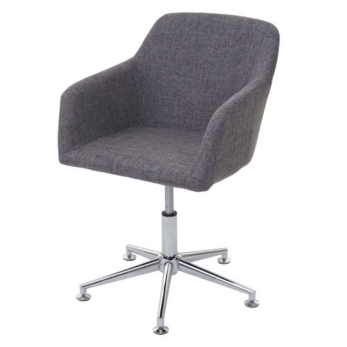 Chaise de salle à manger HWC-A74, fauteuil pivotant, réglable en hauteur tissu, gris