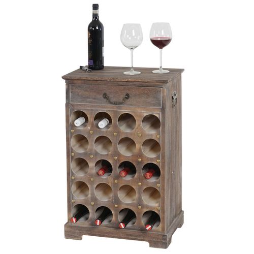 Etagère À Vin Lucan Pour 20 Bouteilles / 76x48x31cm / Style Shabby Chic   Marron