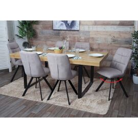 Lot de 6 chaises de salle à manger HWC-J69, chaise de cuisine, pivotante Auto-Position, velours   crème-beige