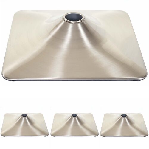 4x Plateau De Sol Pour Tabouret De Bar, Chaise Pivotante, Rectangulaire, Métal Brossé   Ø 37,5cm