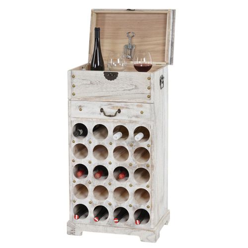 Etagère À Vin Lucan Pour 20 Bouteilles / Mobilier De Bois / Style Shabby Chic   Blanc