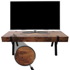Meuble Tv Hwc-L54, Table De Télévision Lowboard Tv-Tisch, Métal 42x120x40cm   Chêne Sauvage Foncé