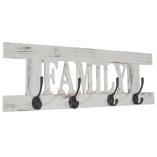 Garde-robe murale Family, planche vestiaire, style shabby, vintage, 60x20cm   blanc