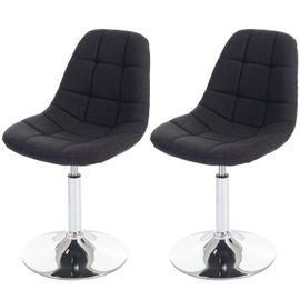 2x Chaise De Salle À Manger Cascina, Fauteuil Pitovante, Chrome   Tissu Gris Foncé