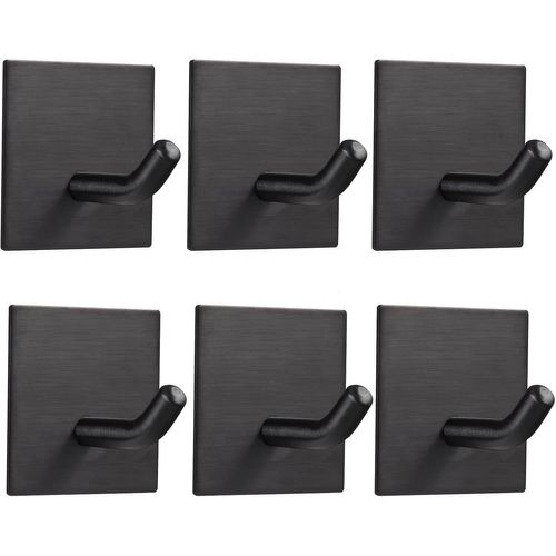Tianyi-Lot De 6 Crochets Adhésifs Robustes En Acier Inoxydable Pour Cuisine, Salle De Bain, Porte De Maison, Serviette, Manteau, Clés, Peignoir, Lot De 6