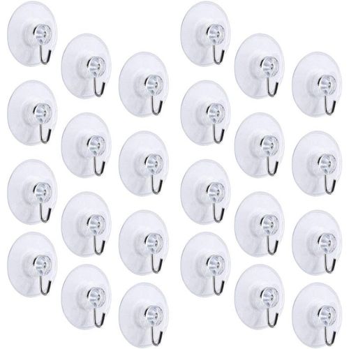 Tianyi-Ventouses Crochet 24pcs 40mm Transparent En Pvc Pour Salle De Bain - Accrocher Colliers, Serviette, Torchon, Déco De Noël