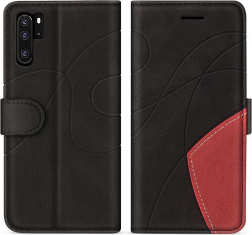KAL-Coque Pour Huawei P30 Pro, Portefeuille Etui En Cuir Pu Coque Pour Huawei P30 Pro, Antichoc Housse De Protection Avec Fente Carte, Noir