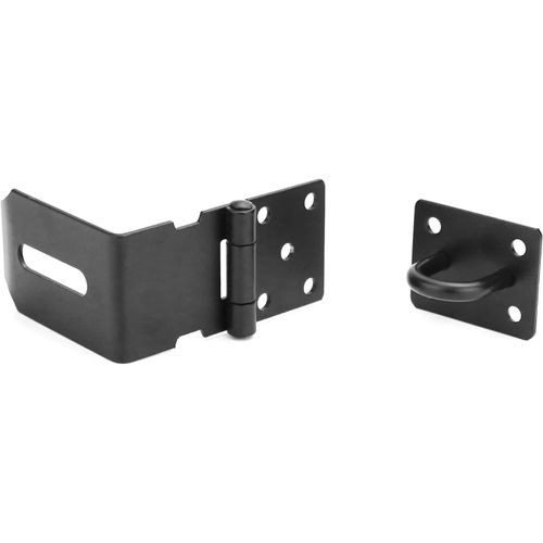 Cadenas et Hasp Ensemble de 6, 90 Degrés Angle Droit de la Porte Fermoir pour les Portes et les Fenêtres, en Acier Inoxydable Noir Mat