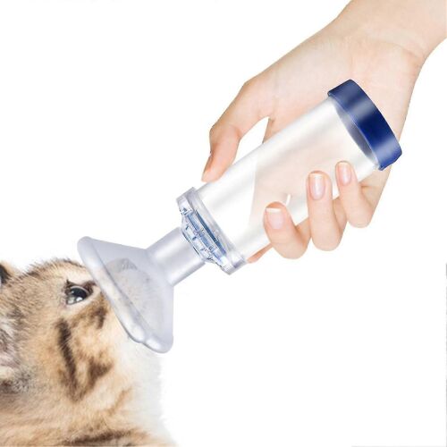 Entretoise D'inhalateur Pour Chat / Chien,Chambre D'aérosol Félin Pour Inhalateur Pour Chat,Livré Avec Un Masque De 2 Tailles Pour Chat / Chien Et Instruction -Gsl
