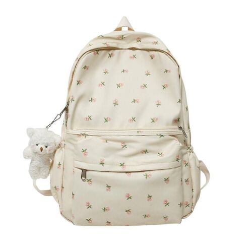 Sac à dos imprimé de fleurs Sac à dos d'ordinateur Sac à dos doux et sans odeur pour les activités de plein air du shopping-XinHan