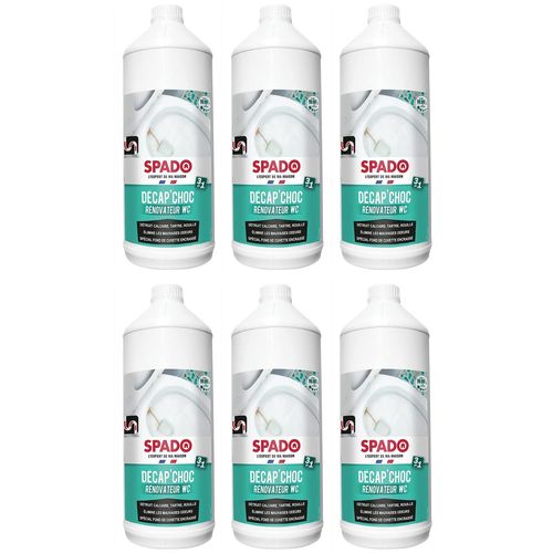 Spado Lot de 6 Flacons 1 l Décap' Choc Rénovateur WC