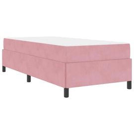 Vidaxl Cadre De Lit Autre Rose Et Blanc 100 X 200 Cm Velours