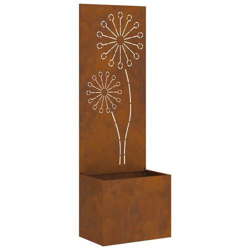 Vidaxl Jardinier Avec Panneau Décoratif Rouillé 50 X 140 Cm