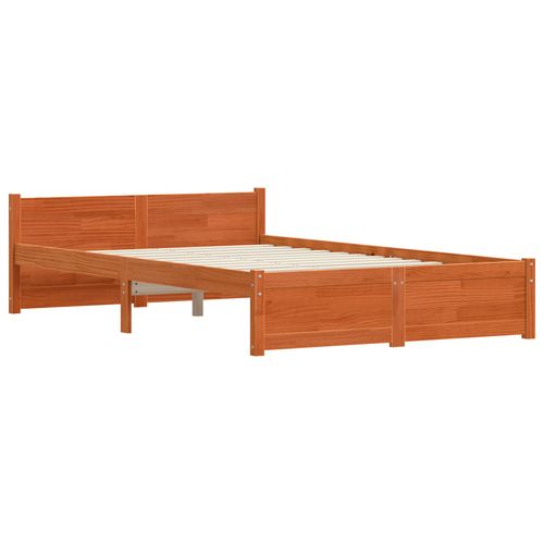 Vidaxl Cadre De Lit Marron Cire 120 X 190 Cm Bois Massif En Pin