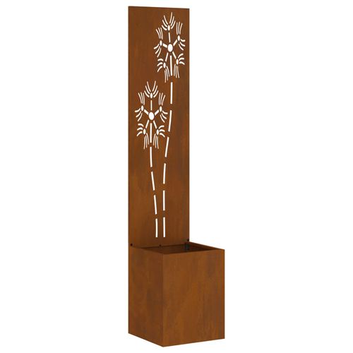 Vidaxl Jardinier Avec Panneau Décoratif Rouillé 32 X 140 Cm