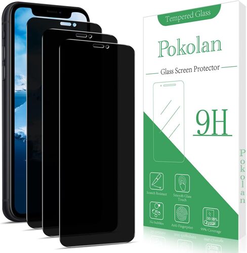 KALANKA-Lot de 3 Verre Tremp¿ Anti Espion pour Apple iPhone 11, XR, Film Protection ¿cran Confidentialit¿, Anti Reflet, Anti Empreinte, Duret¿ 9H, HD Vitre Protecteur
