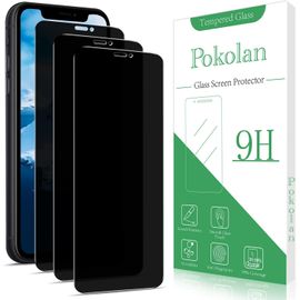 Uuq-Lot De 3 Verre Trempé Anti Espion Pour Apple Iphone 11, Xr, Film Protection Écran Confidentialité, Anti-Reflet, Anti-Empreinte, Dureté 9h, Hd Vitre Protecteur