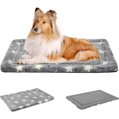 Panier Chien Réversible (Frais Et Chaud), Coussin Chien Grand Taille (122x76x2,8cm), Tapis Chien Lavable, Matelas Lit Chien Mousse Haute Densité