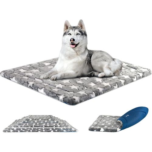 Panier Chien Réversible 91x61 Cm (Rafraichissant Et Chaud), Tapis Chien Mousse Haute Densité Élégant, Coussin Chien Lavable Pour Animaux De Compagnie Adapté Aux Chiens Jusqu'à 32 Kg